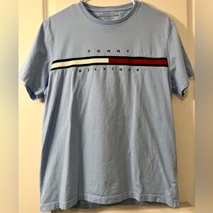 Tommy Hilfiger Men's Short Sleeve T-Shirt Crew Neck Sky Blue Size Large